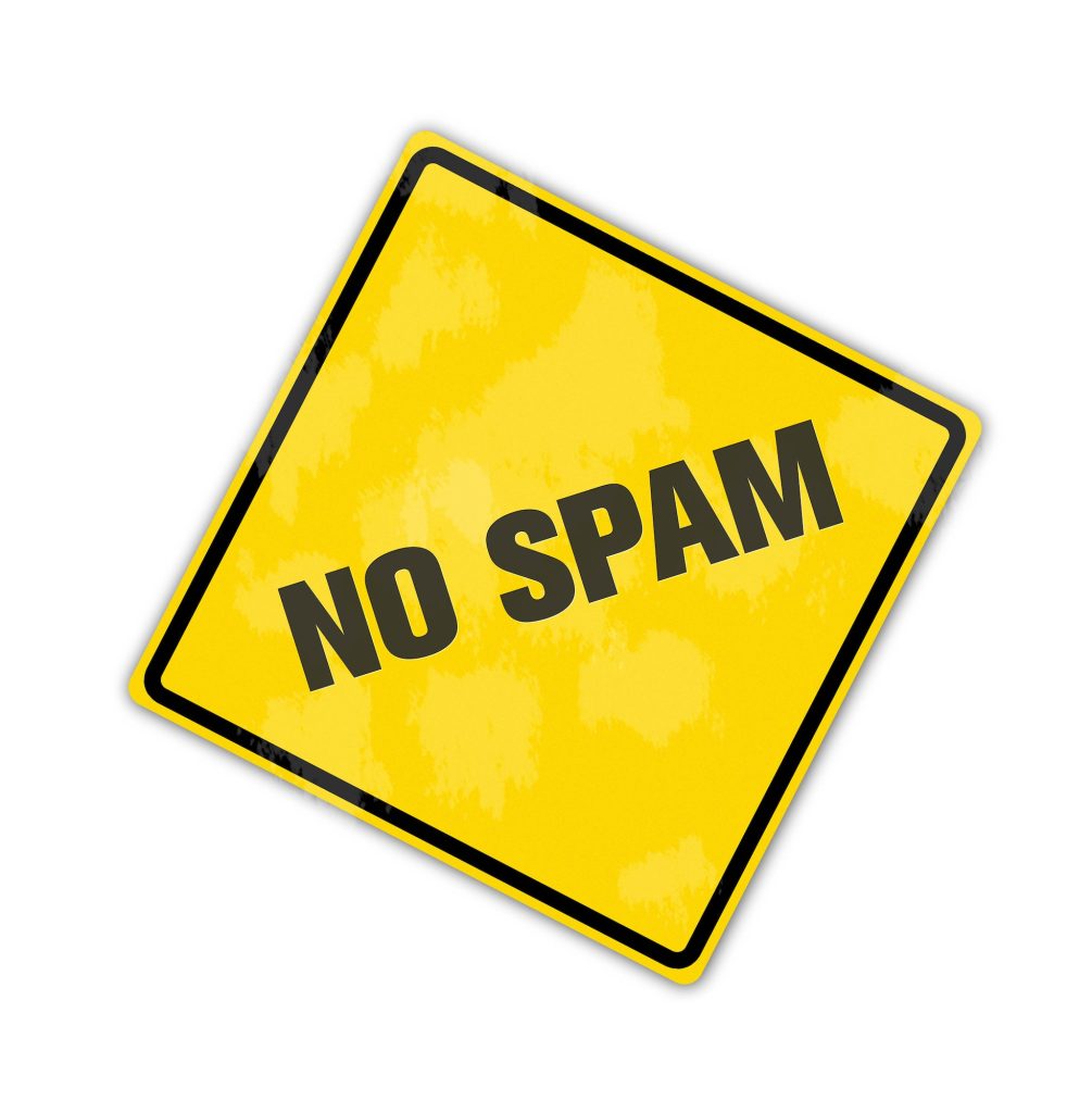 yellow spam sign