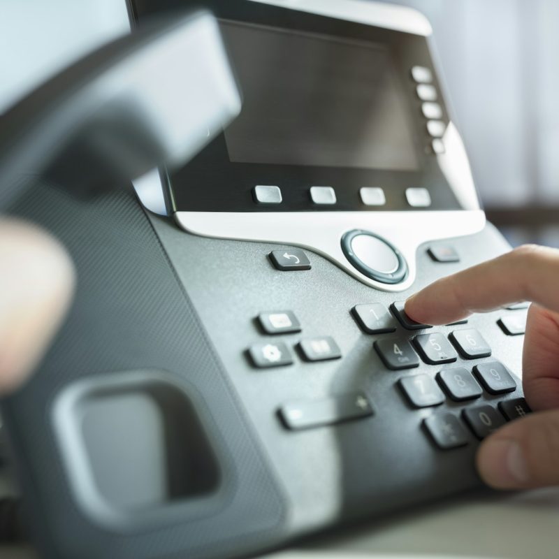 Dialing a telephone in the office